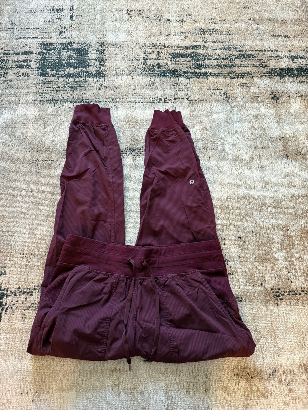Lululemon Burgundy Ribbed Joggers
